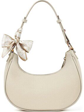 Crescent Shoulder Bag for Women Small Litchi Leather Underarm Purse Handbag